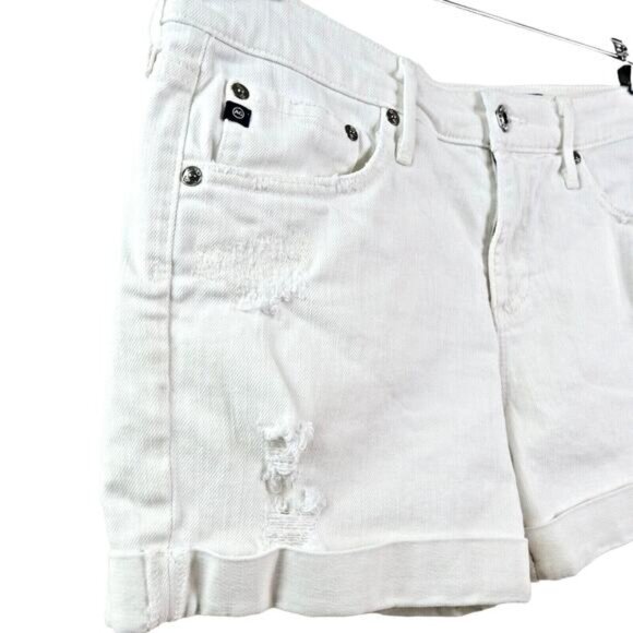 AG Adriano Goldschmied Size 28 Hailey Ex Boyfriend Jean Shorts White - Picture 2 of 10